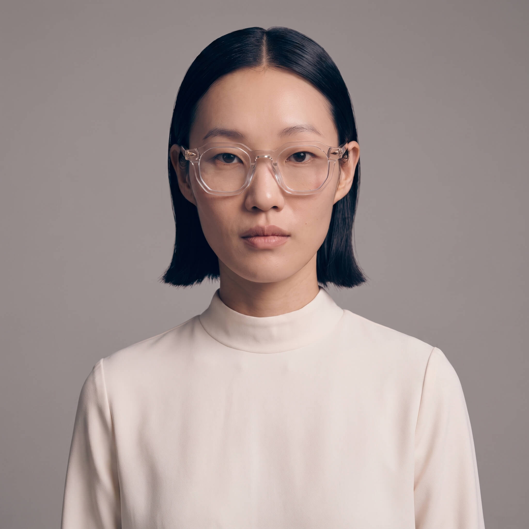 Clearview 46mm Geometric Eyeglasses - Clear