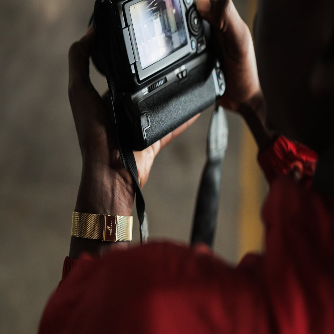 Advance No Limit 36MM Unisex Mesh Watch In Yellow Gold