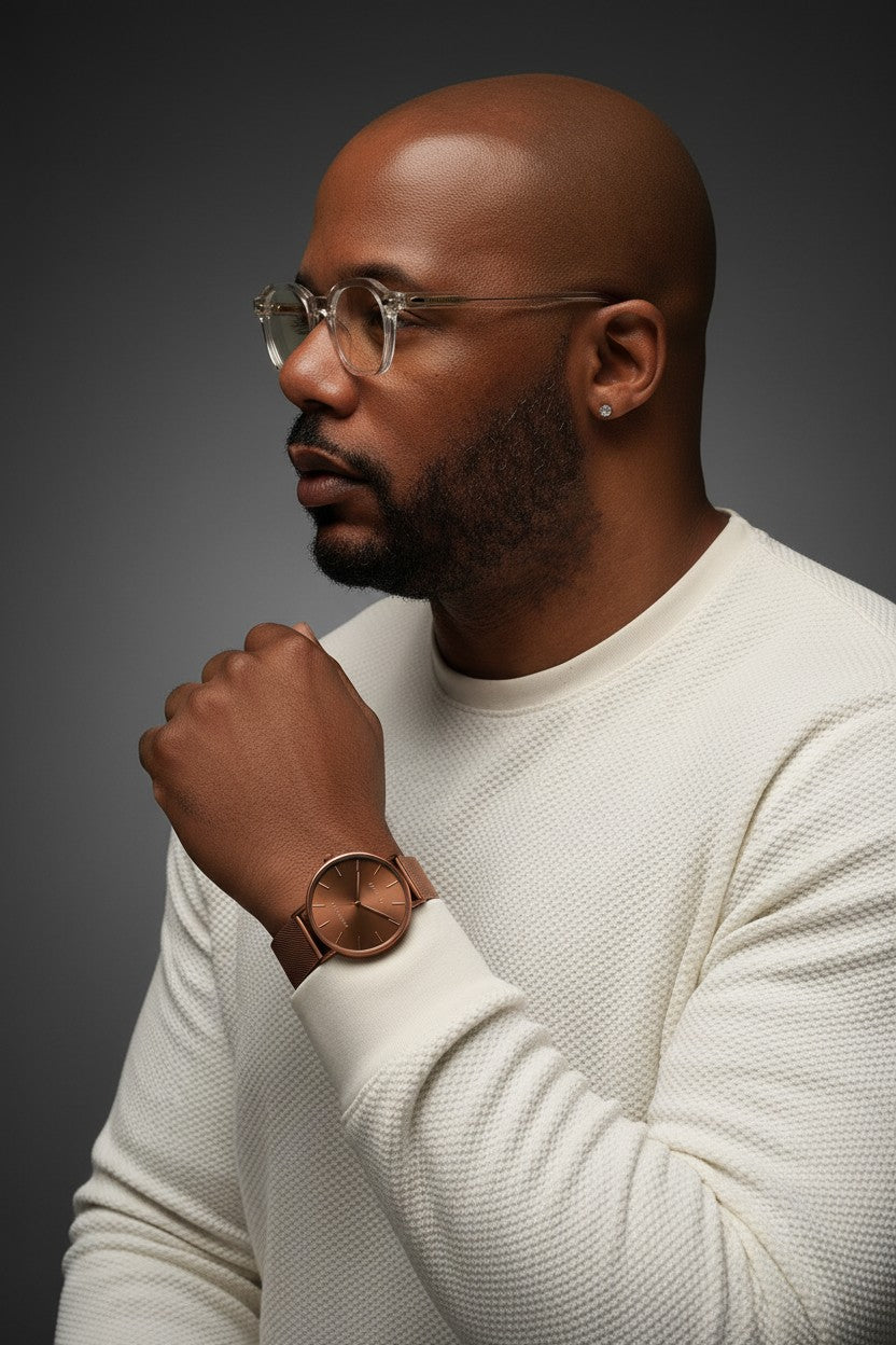 Advance Cocoa Quartz Movement Watch, 36MM