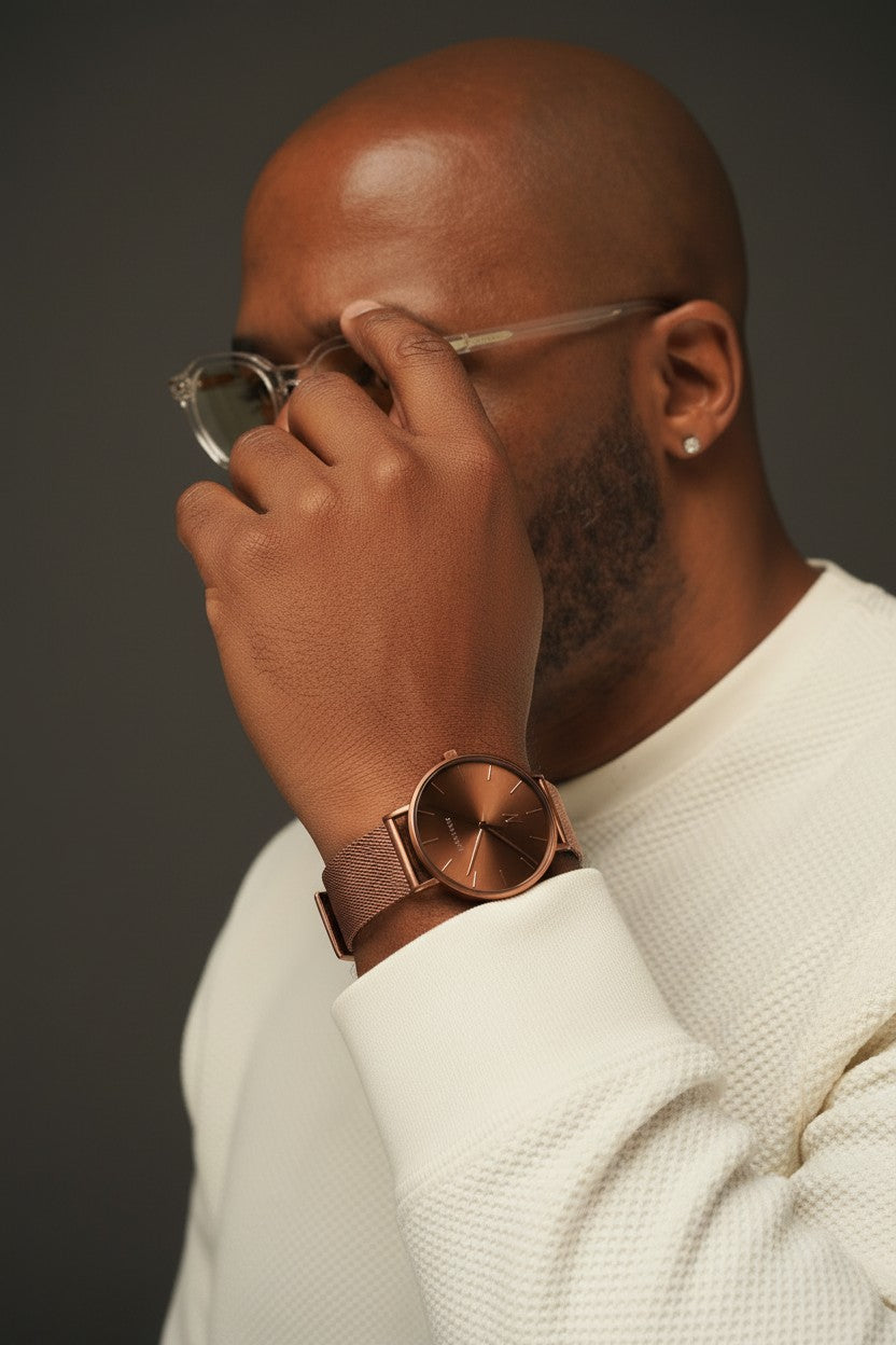 Advance Cocoa Quartz Movement Watch, 36MM - NCMPRBL