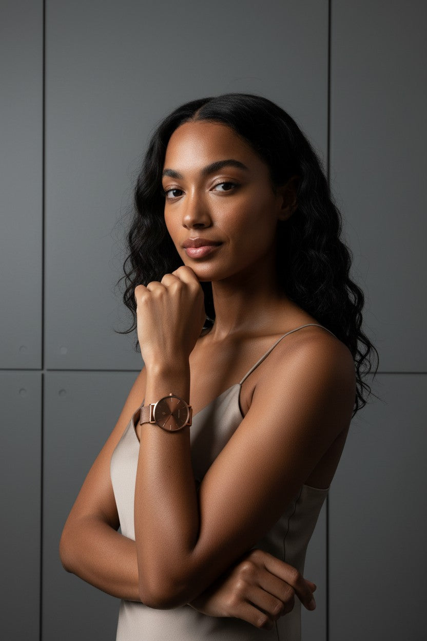 Advance Cocoa Quartz Movement Watch, 36MM - NCMPRBL