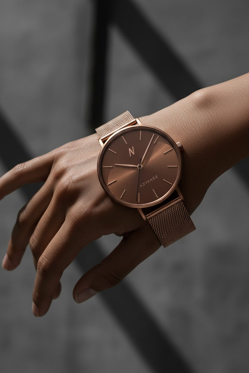 Advance Cocoa Quartz Movement Watch, 36MM - NCMPRBL