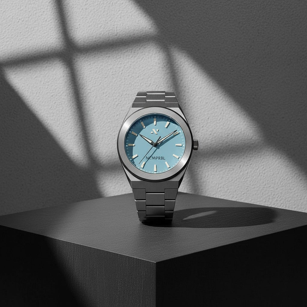 Elevate Link Denim Blue Swiss Movement Watch, 42MM