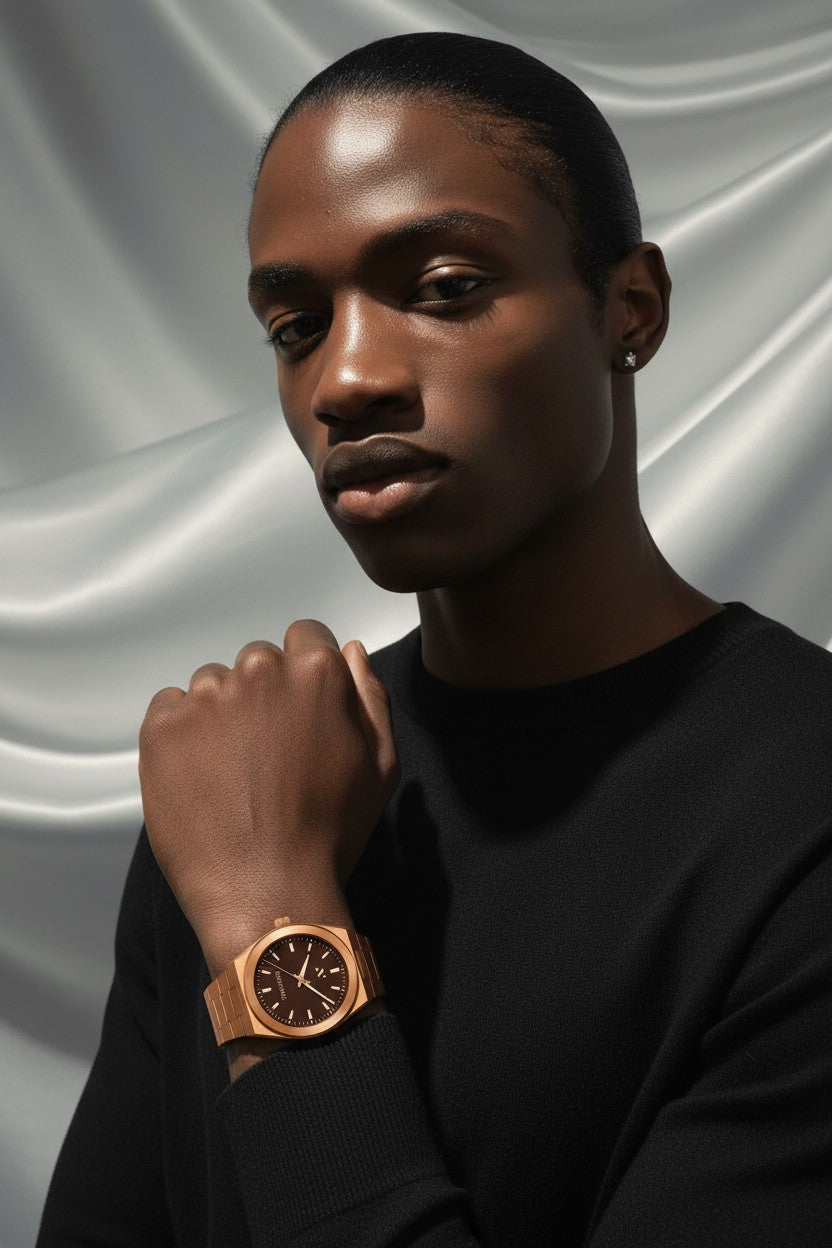 Elevate Link Mocha Swiss Movement Watch, 42mm - NCMPRBL