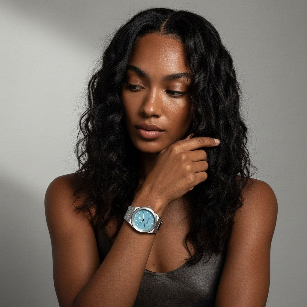 Elevate Link Denim Blue Swiss Movement Watch, 42MM - NCMPRBL