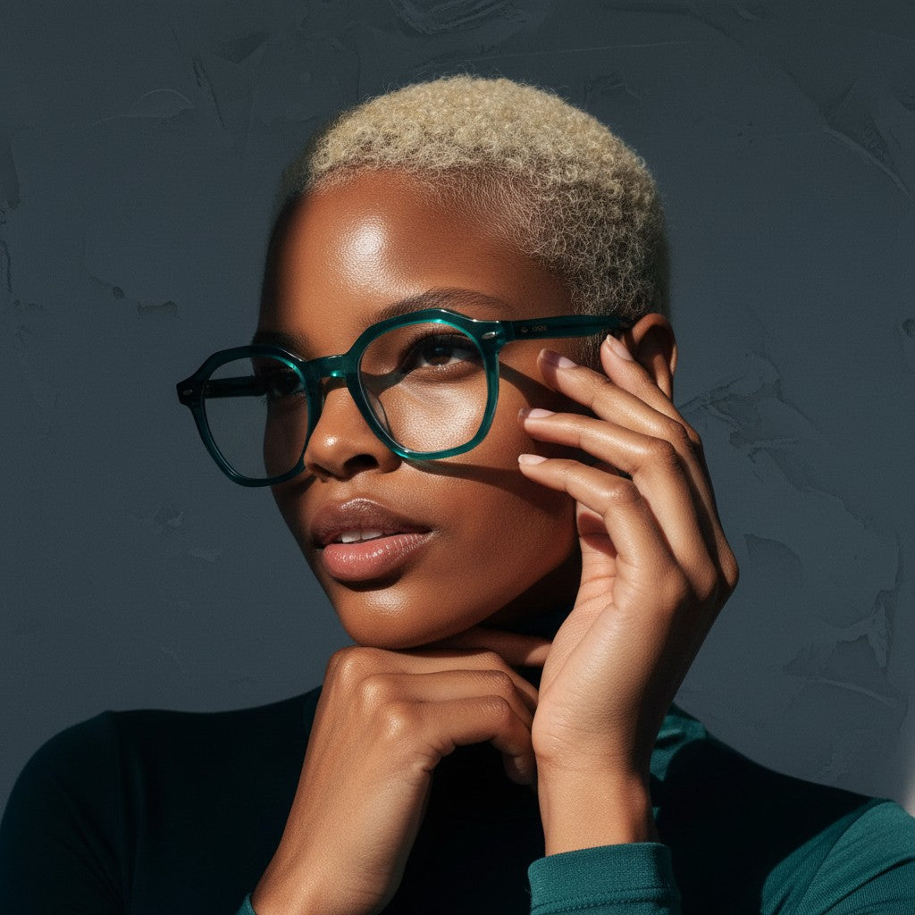 Manifest 46mm Geometric Eyeglasses - Emerald Green - NCMPRBL