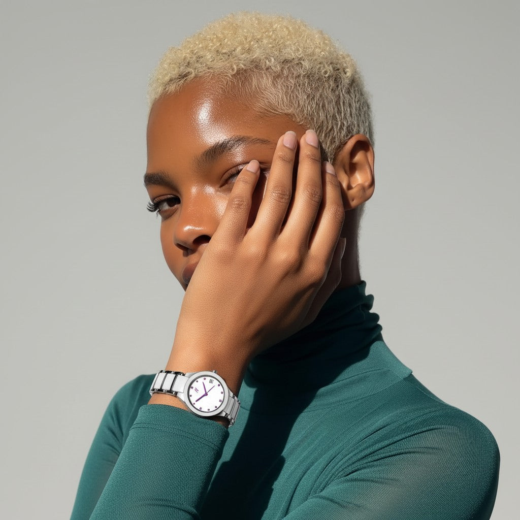 Petite Link Purple Reign Quartz Movement Ceramic Watch, 34MM - NCMPRBL