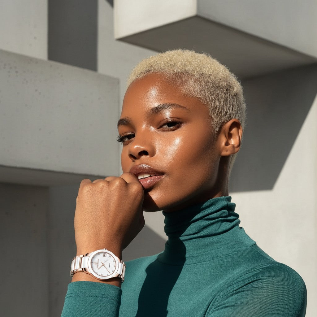 Petite Link Butterscotch Quartz Movement Ceramic Watch, 34MM