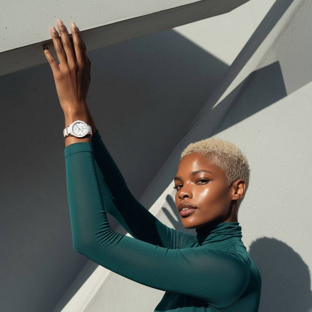 Petite Link Butterscotch Quartz Movement Ceramic Watch, 34MM - NCMPRBL