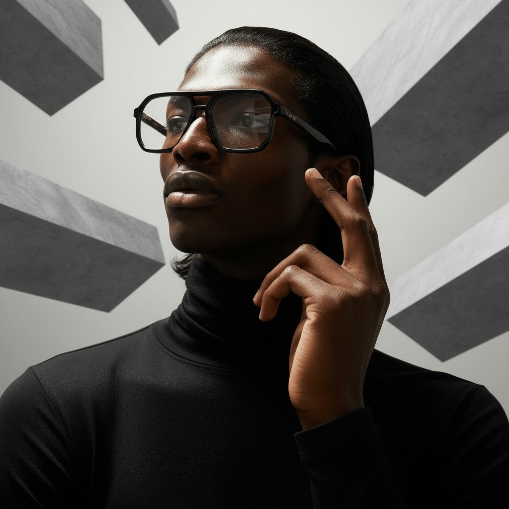 Onyx Flat Top Eyeglasses - Obsidian Black - NCMPRBL