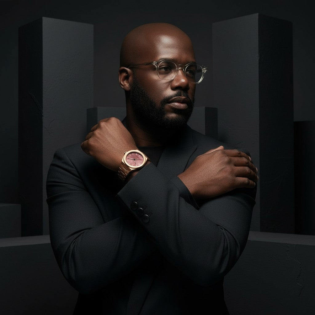 Elevate Link Mocha Swiss Movement Watch, 42mm