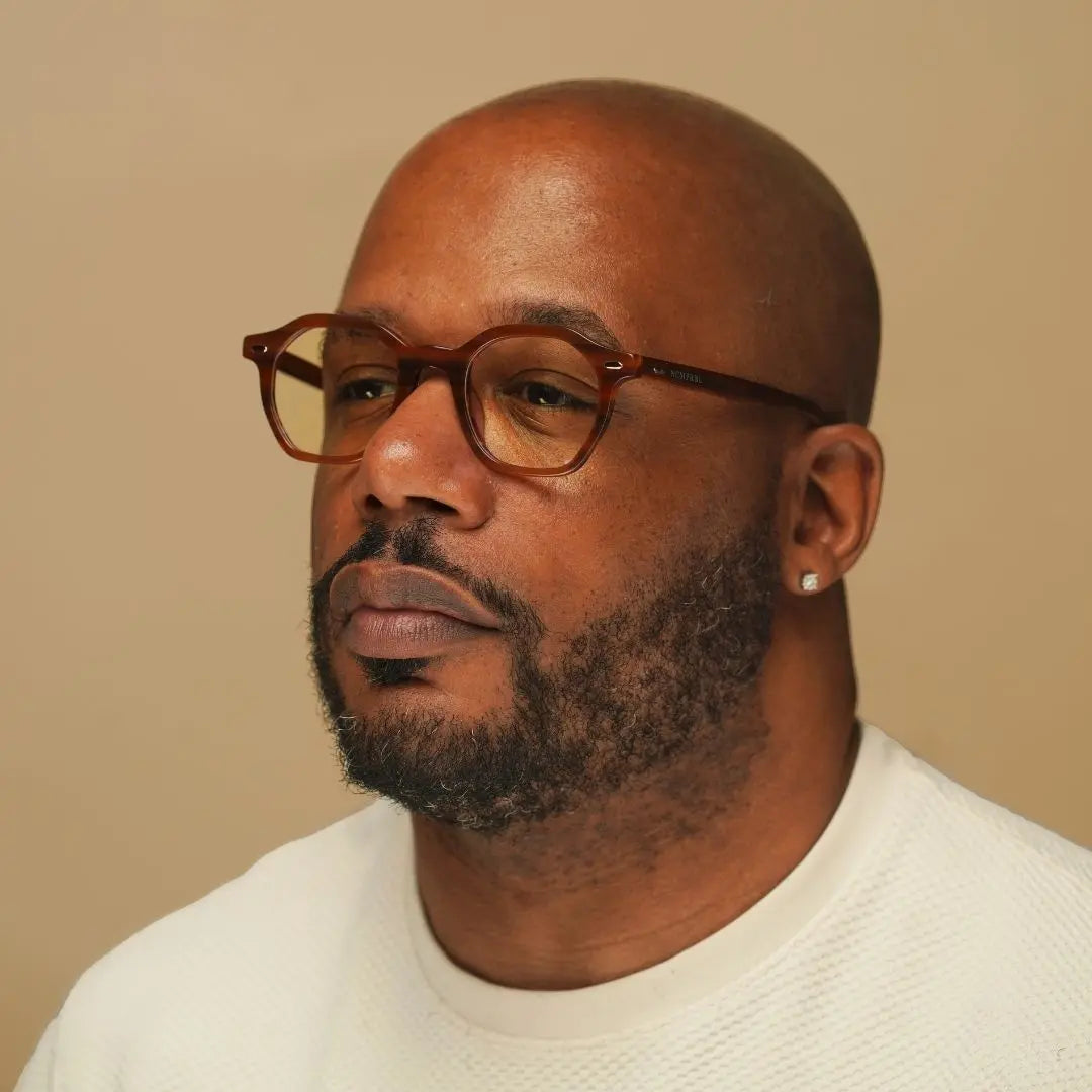 Clarity Oakwood Large Frame Eyeglasses In Orange Sandalwood