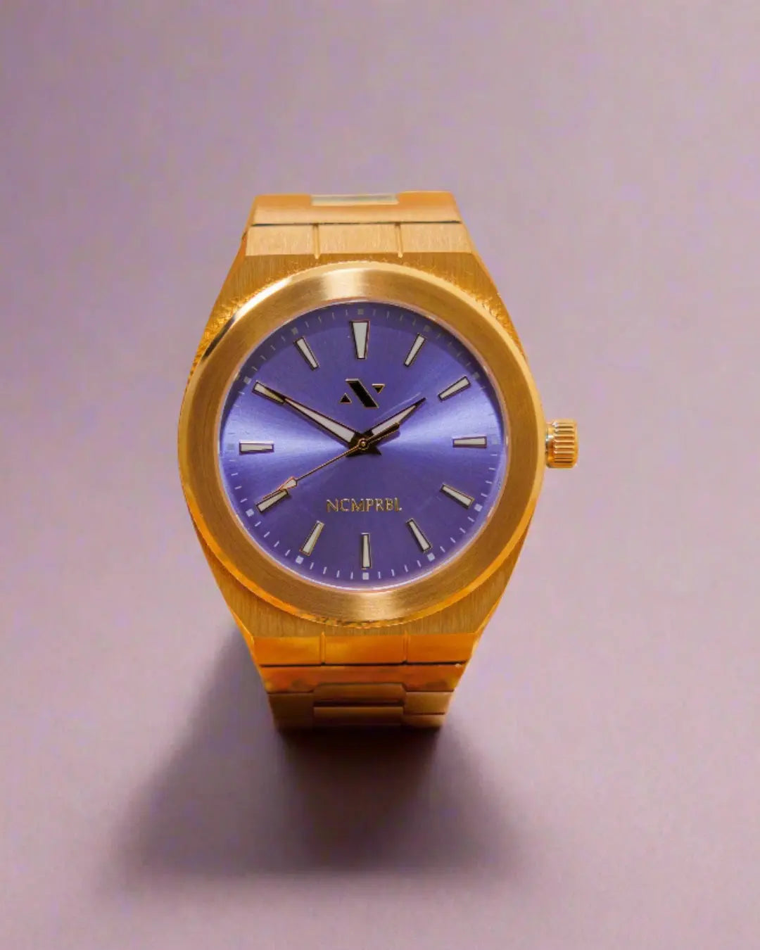 Elevate Link Peri 42MM Unisex Watch In Yellow Gold/Purple