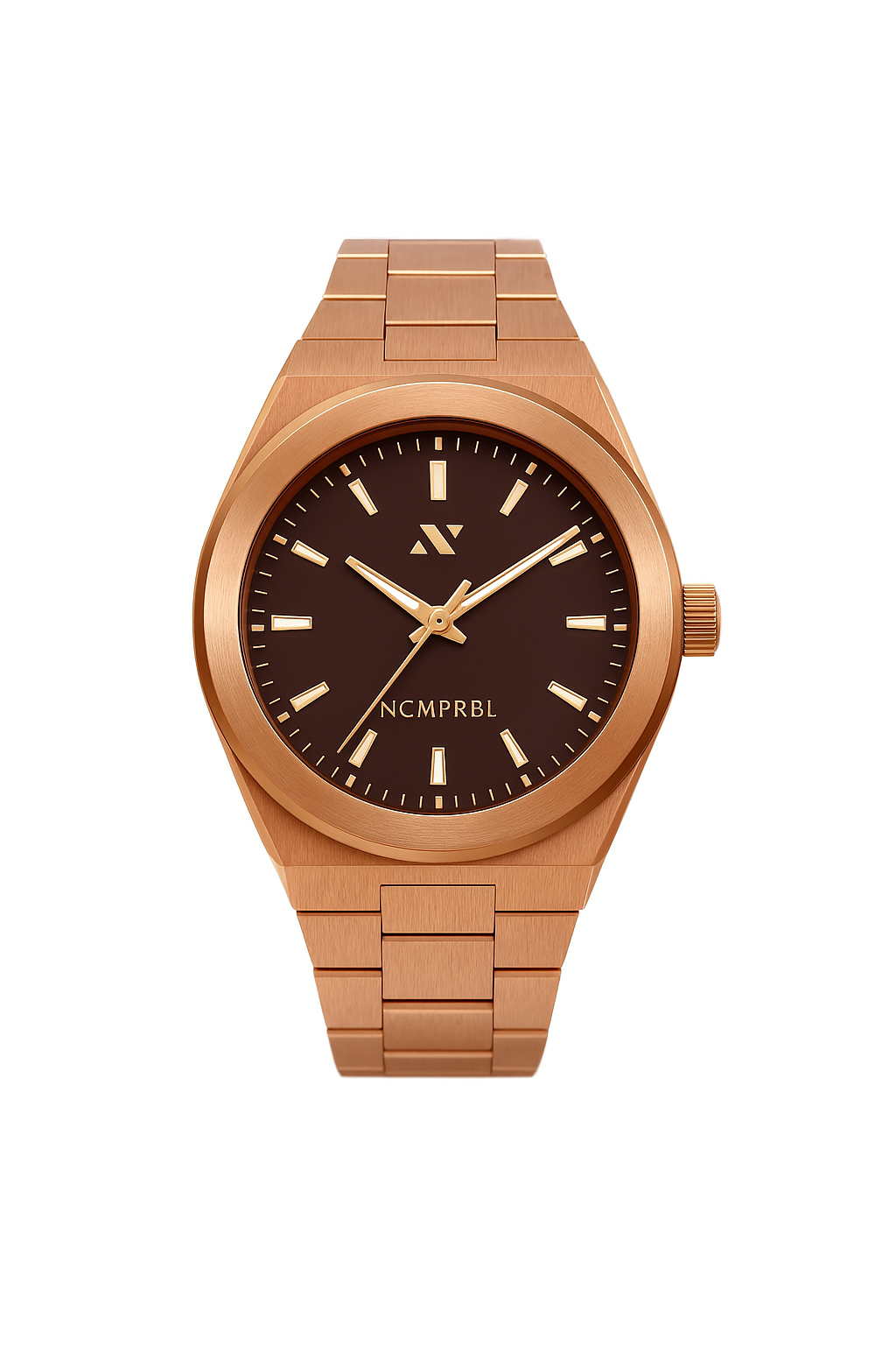 Elevate Link Mocha 42MM Mens Watch In Rose Gold/Brown - NCMPRBL