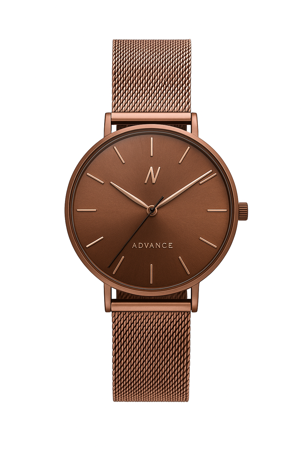 Advance Cocoa 36MM Unisex Watch In Brown/ Rose Gold - NCMPRBL