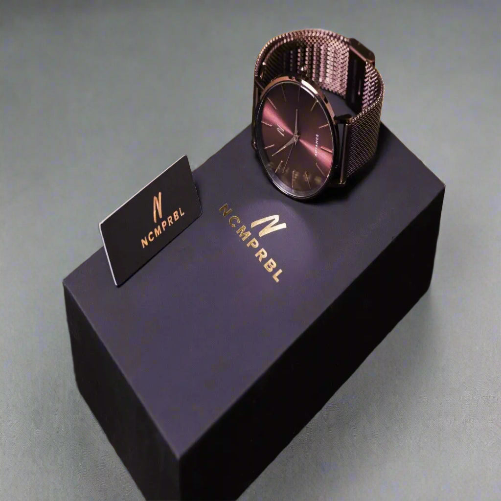 003 CHOC 36MM Unisex Mesh Watch In Brown/Rose Gold