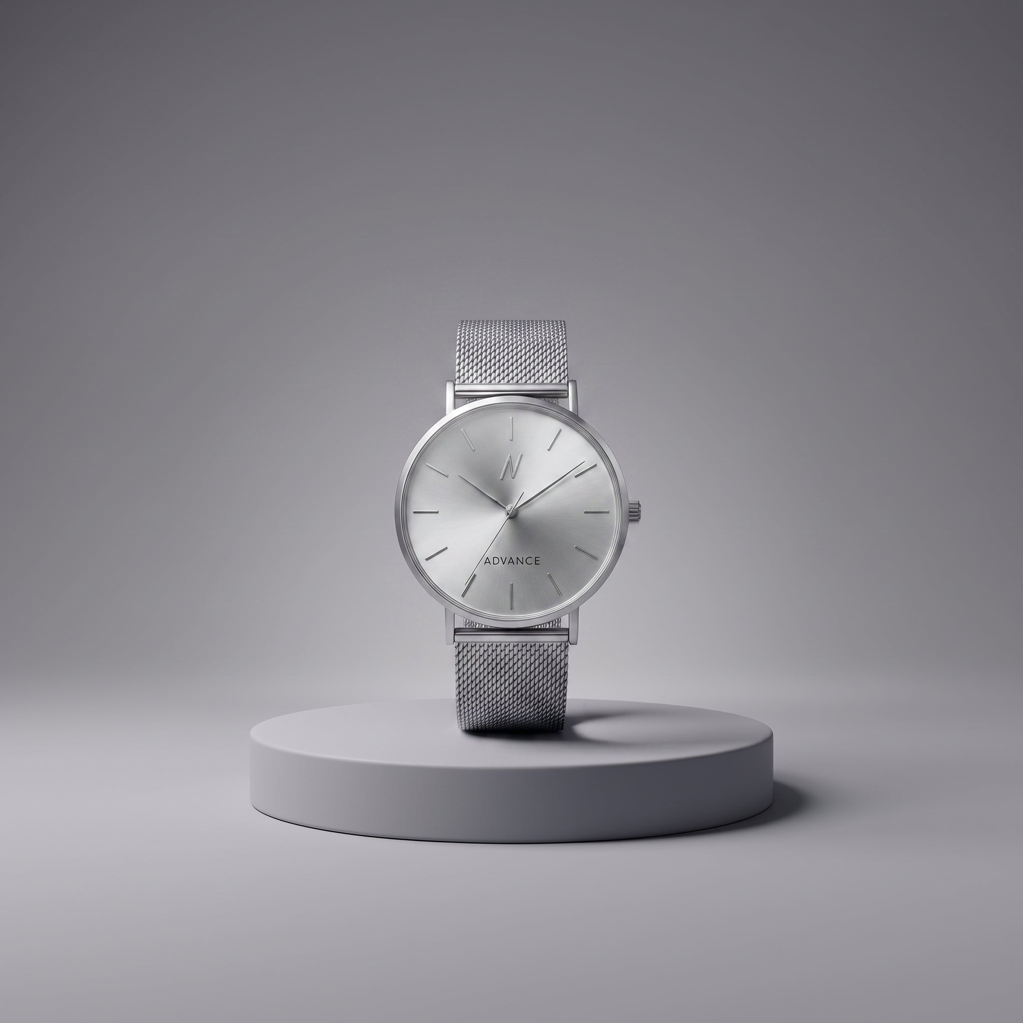 Advance Hushed Silver Quartz, 36MM