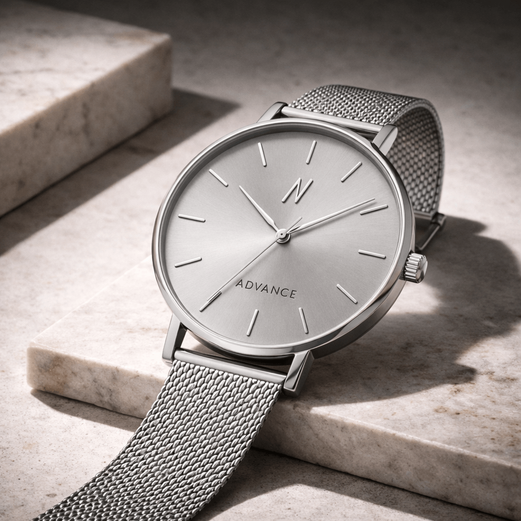 Advance Hushed Silver Quartz, 36MM