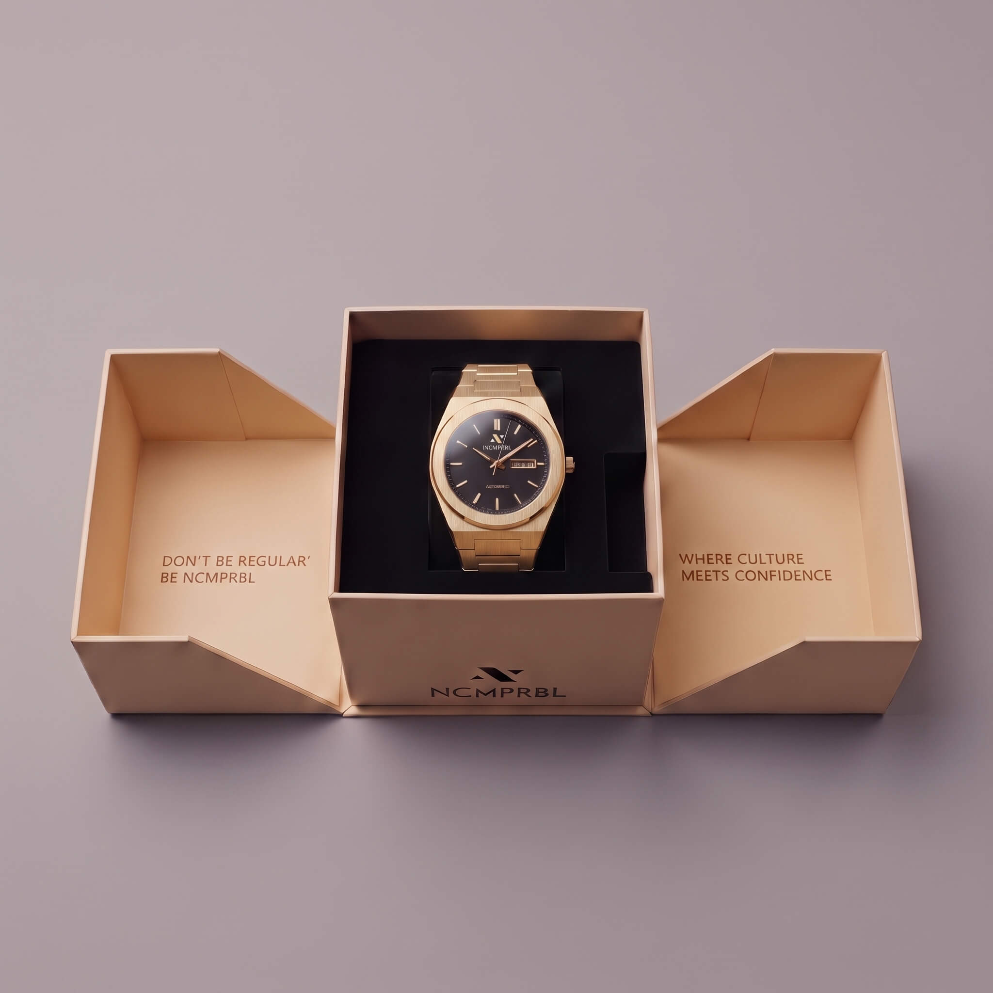 NCMPRBL Ascend Sphinx 03 Automatic 42MM Gold Watch with Black Dial