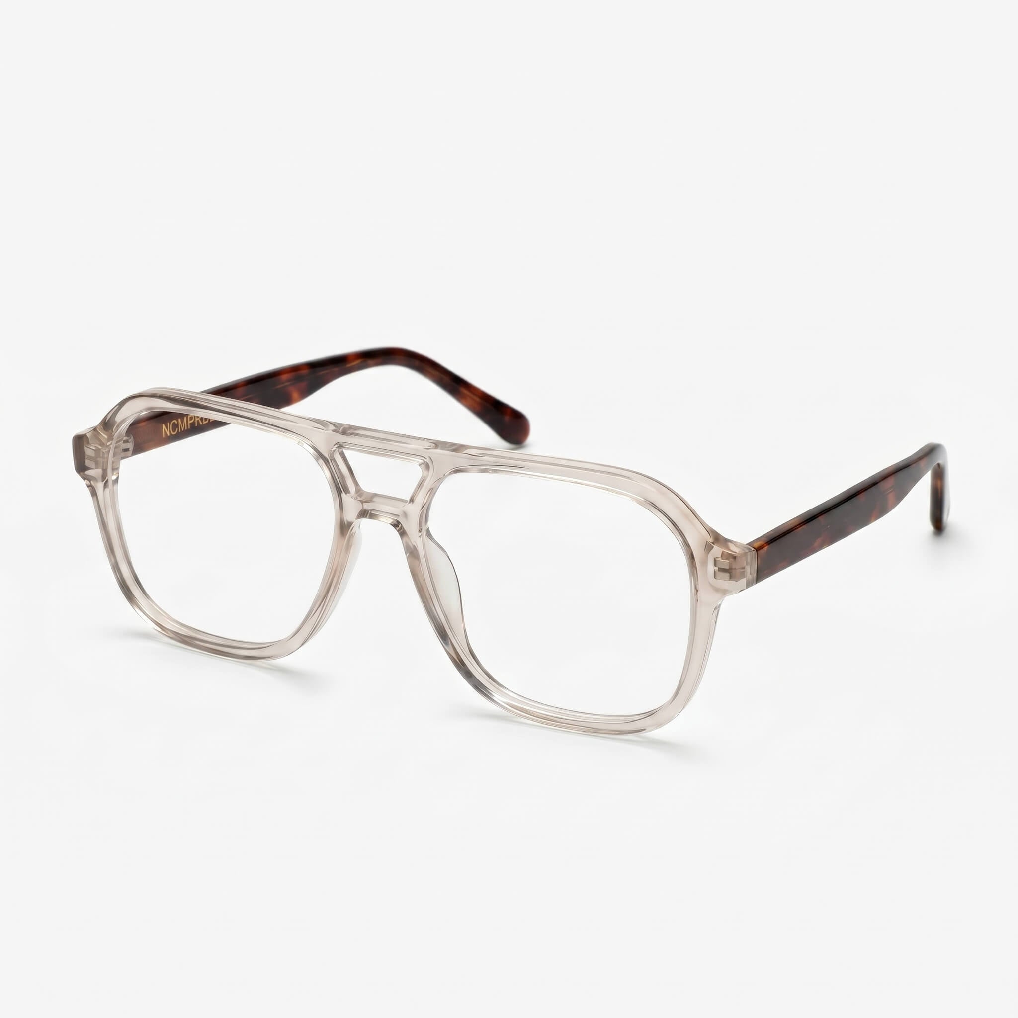 AXIS 03 Smoke Oak Flat Top 53MM Eyeglasses - Champagne & Walnut