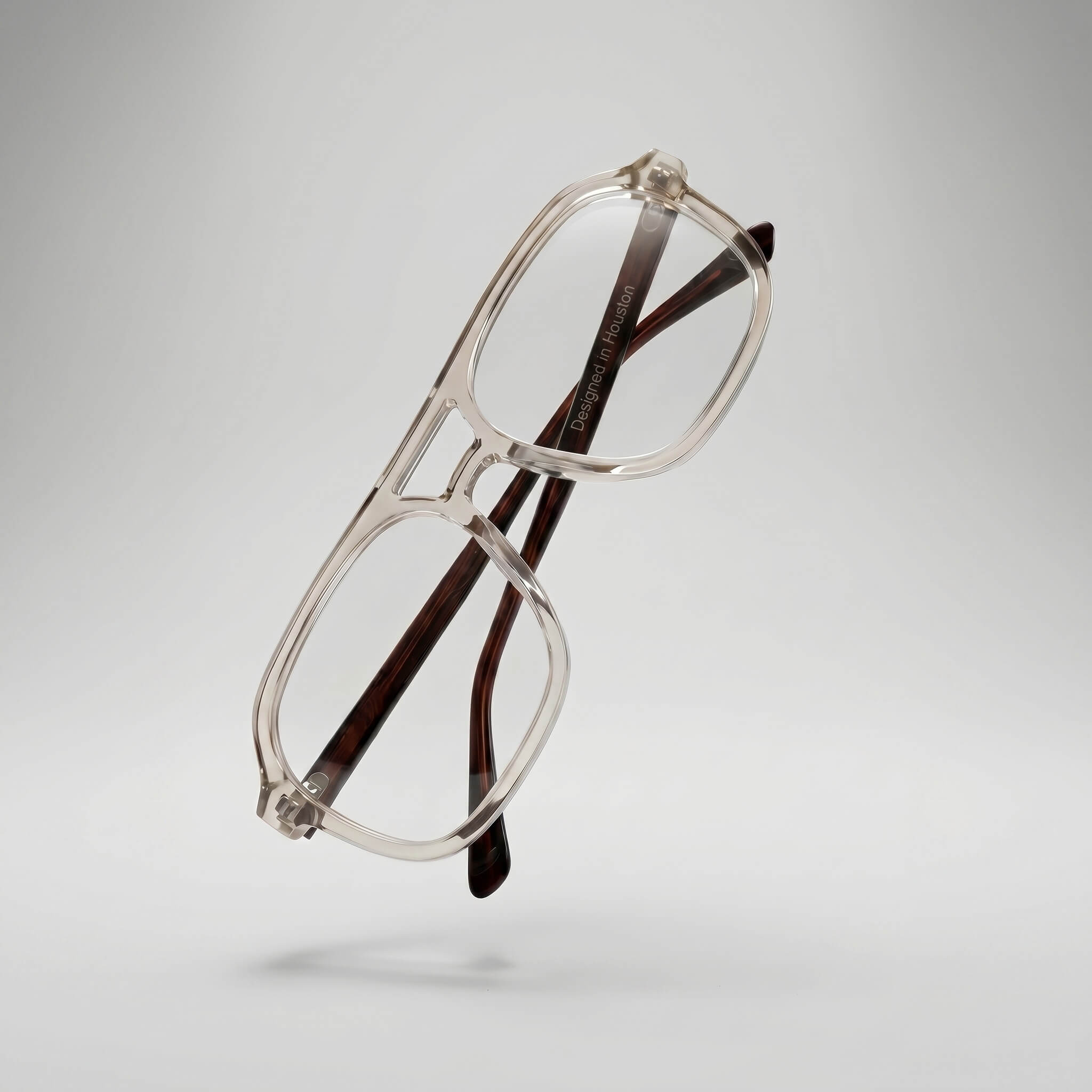 AXIS 03 Smoke Oak Flat Top 53MM Eyeglasses - Champagne & Walnut