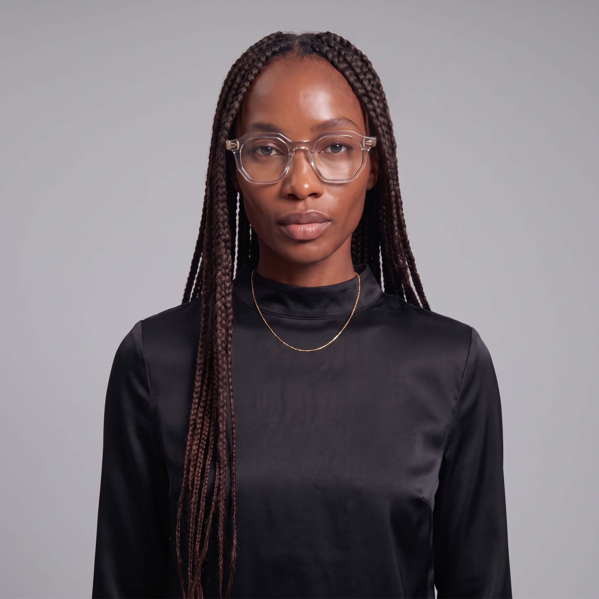 Clearview 46mm Geometric Eyeglasses - Clear