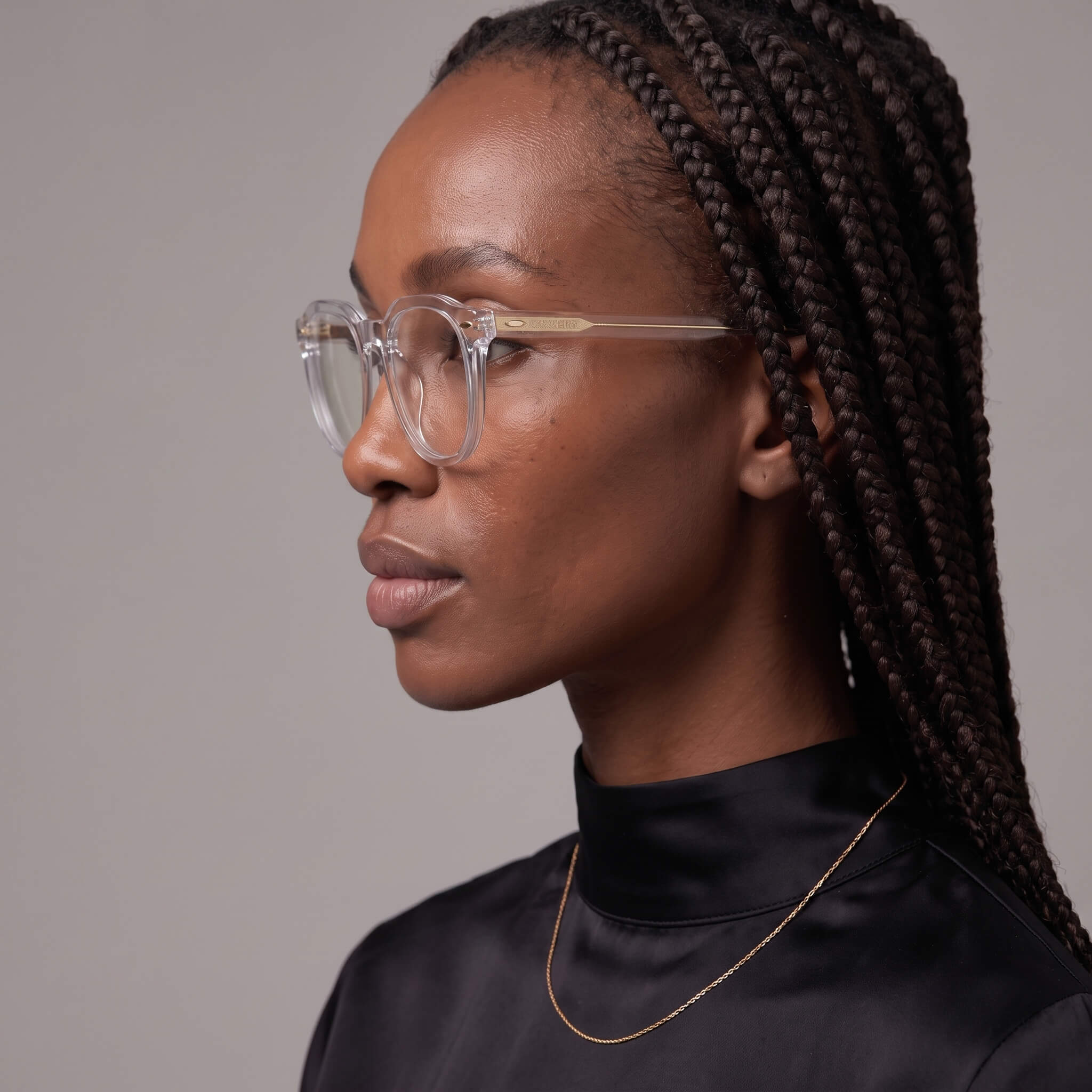 Clearview 46mm Geometric Eyeglasses - Clear