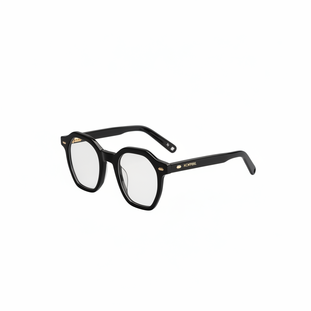 Focused 46mm Geometric Eyeglasses - Obsidian Black