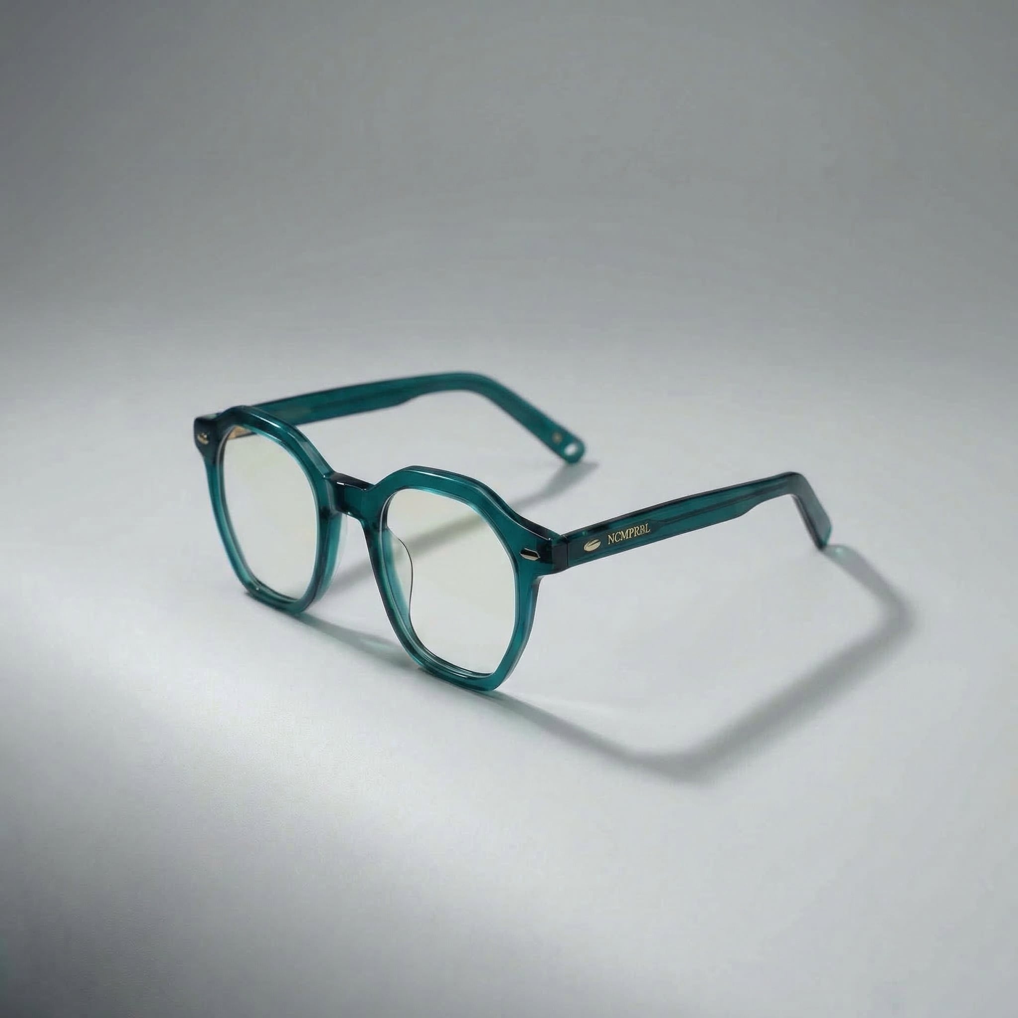 NCMPRBL Clarity Collection haze large frame eyeglasses with brown tinted lenses