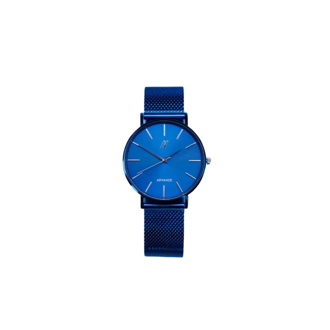 003 BL 36MM Unisex Mesh Watch In Midnight Blue/Silver