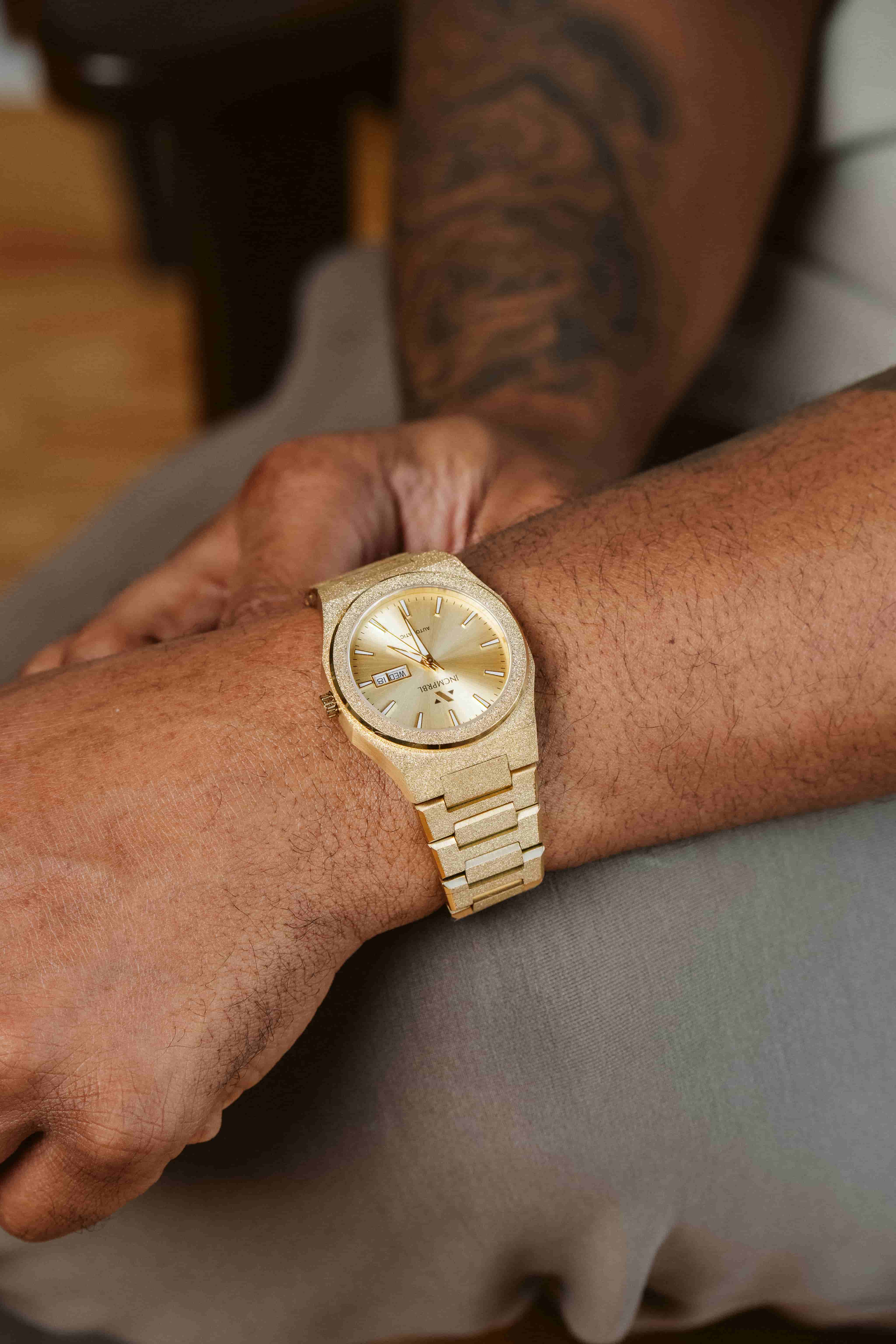 Ascend Aurelian 40MM Automatic Link Watch In Frosted Champagne Gold