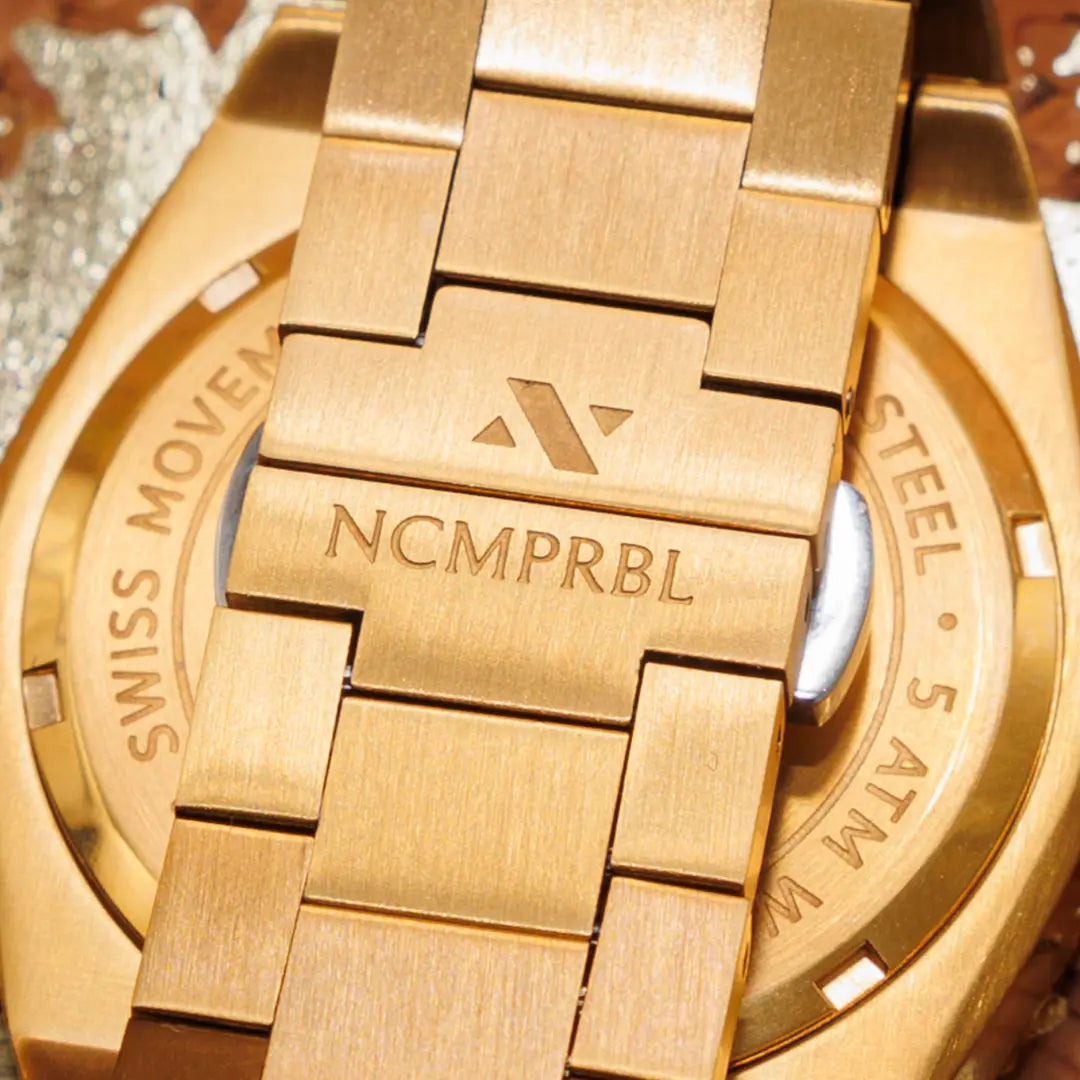Elevate Link Peri 42MM Unisex Watch In Yellow Gold/Purple 