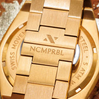 Thumbnail for Elevate Link Peri 42MM Unisex Watch In Yellow Gold/Purple 
