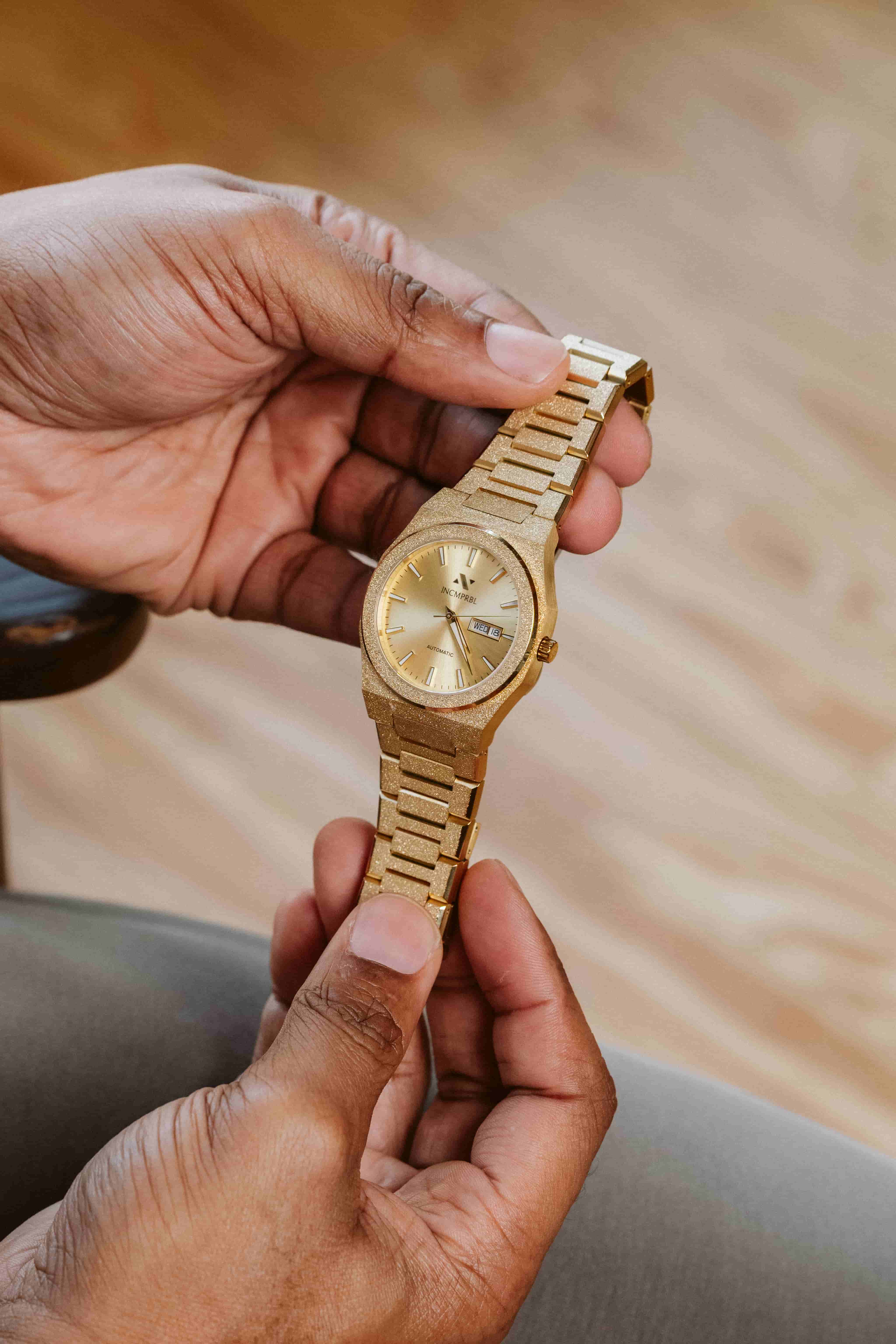 Ascend Aurelian 40MM Automatic Link Watch In Frosted Champagne Gold