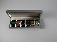 Thumbnail for Elite Collectors Six Slot Watch Box Display Case In Grey Lacquer