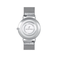 Thumbnail for Advance Chrome 36MM Unisex Mesh Watch In Silver - NCMPRBL