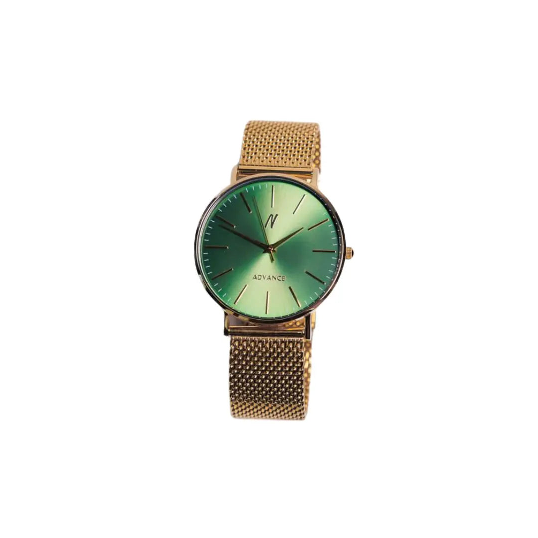 Advance Envy 40MM Unisex Watch In Yellow Gold/Green 