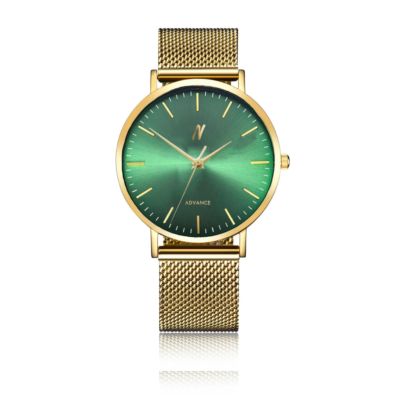 Advance Envy 40MM Unisex Watch In Yellow Gold/Green 