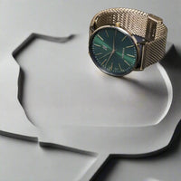 Thumbnail for Advance Envy 40MM Unisex Watch In Yellow Gold/Green 