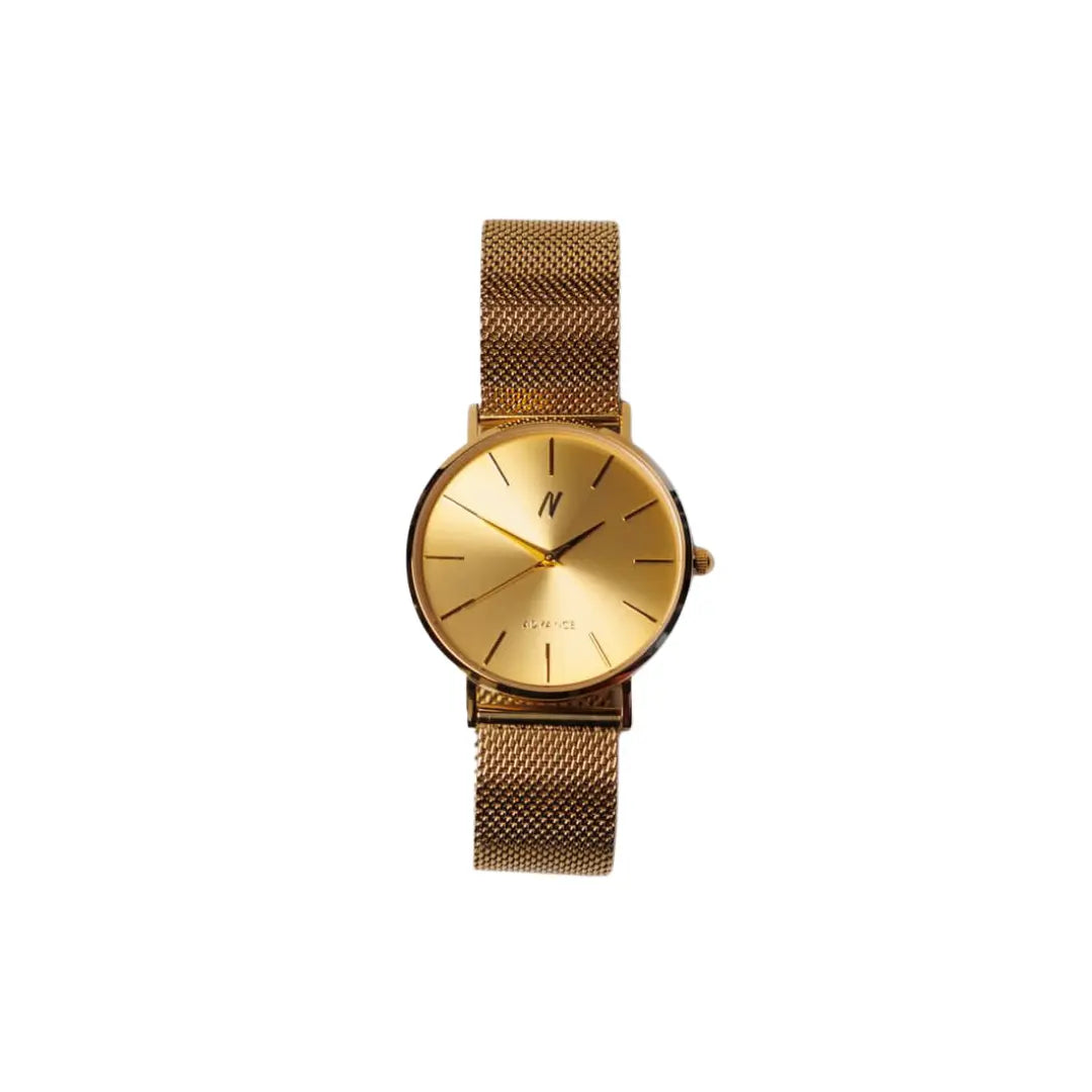 Advance No Limit 36MM Unisex Mesh Watch In Yellow Gold 