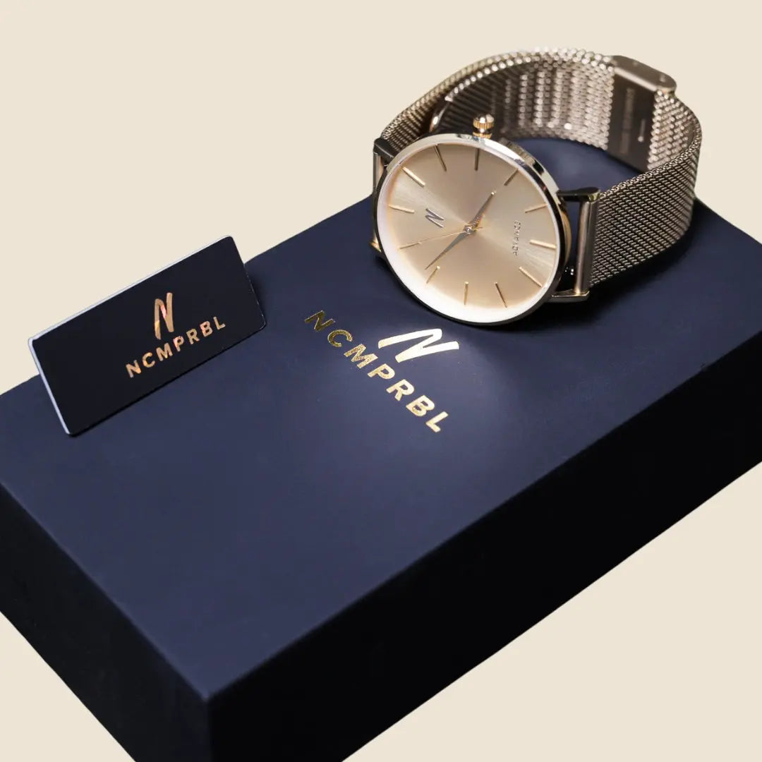 Advance No Limit 36MM Unisex Mesh Watch In Yellow Gold 