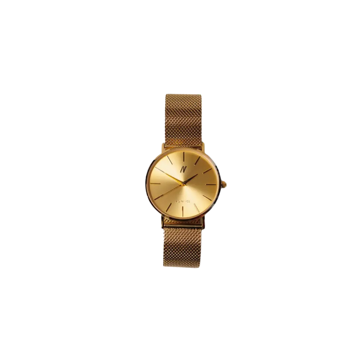 003 GLD 36MM Unisex Mesh Watch In Yellow Gold