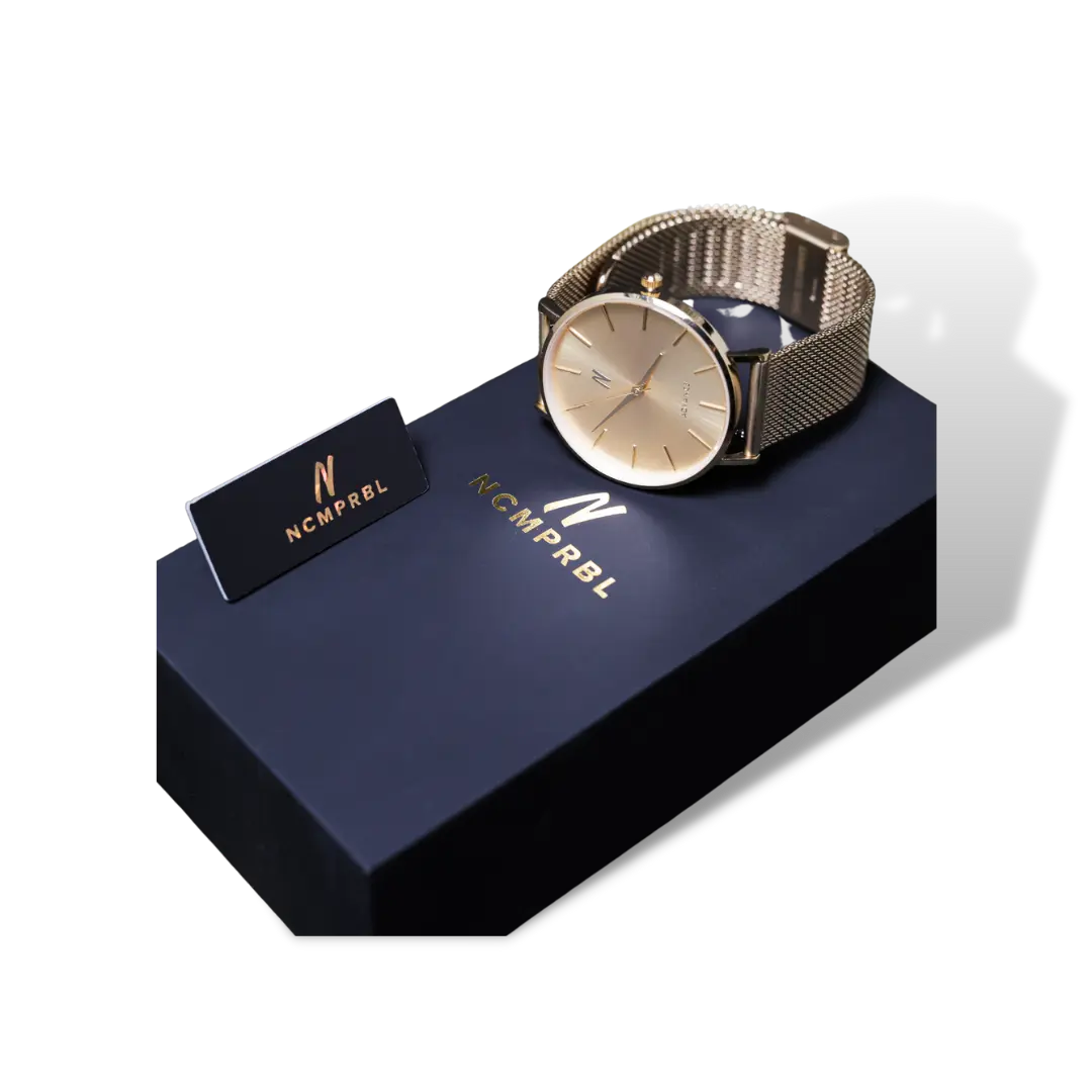 003 GLD 36MM Unisex Mesh Watch In Yellow Gold