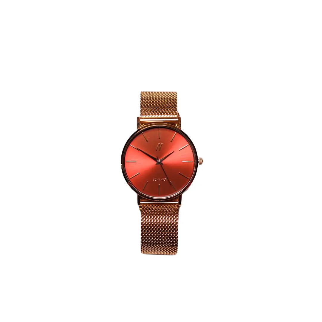 Advance XO 36MM Unisex Watch In Rose Gold/Red 