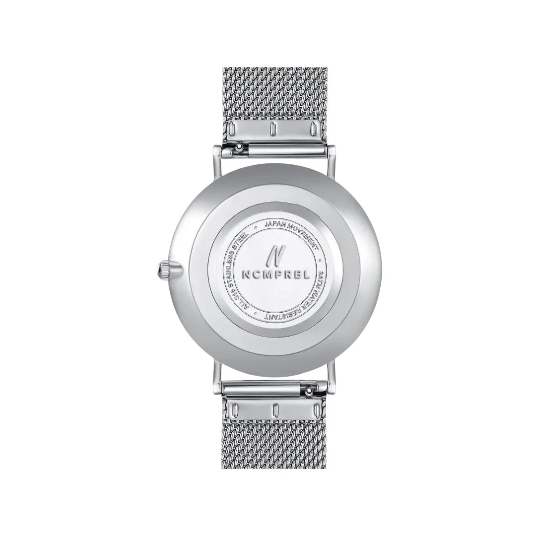 Advance Night Cap 40MM Unisex Mesh Watch In Silver/Black - NCMPRBL