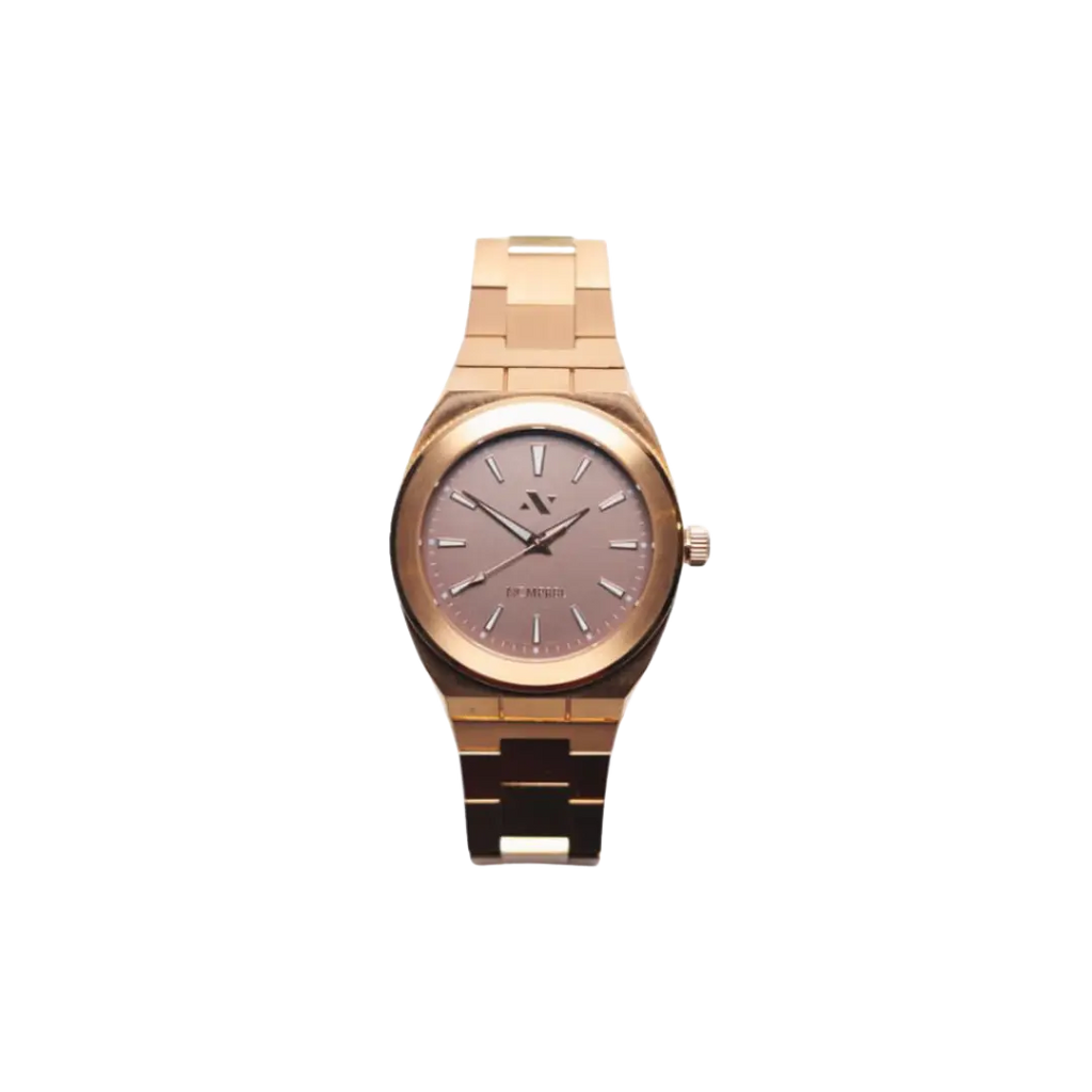 NCMPRBL Mens Elevate Link Mocha 42MM Watch In Rose Gold/Brown