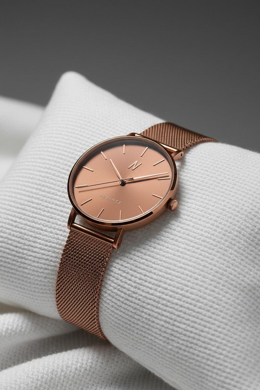 Advance Cocoa Quartz Movement Watch, 36MM