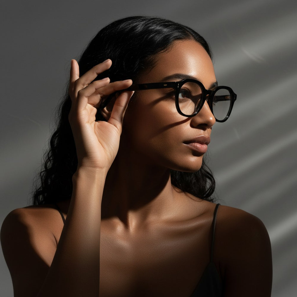 Focused 46mm Geometric Eyeglasses - Obsidian Black - NCMPRBL