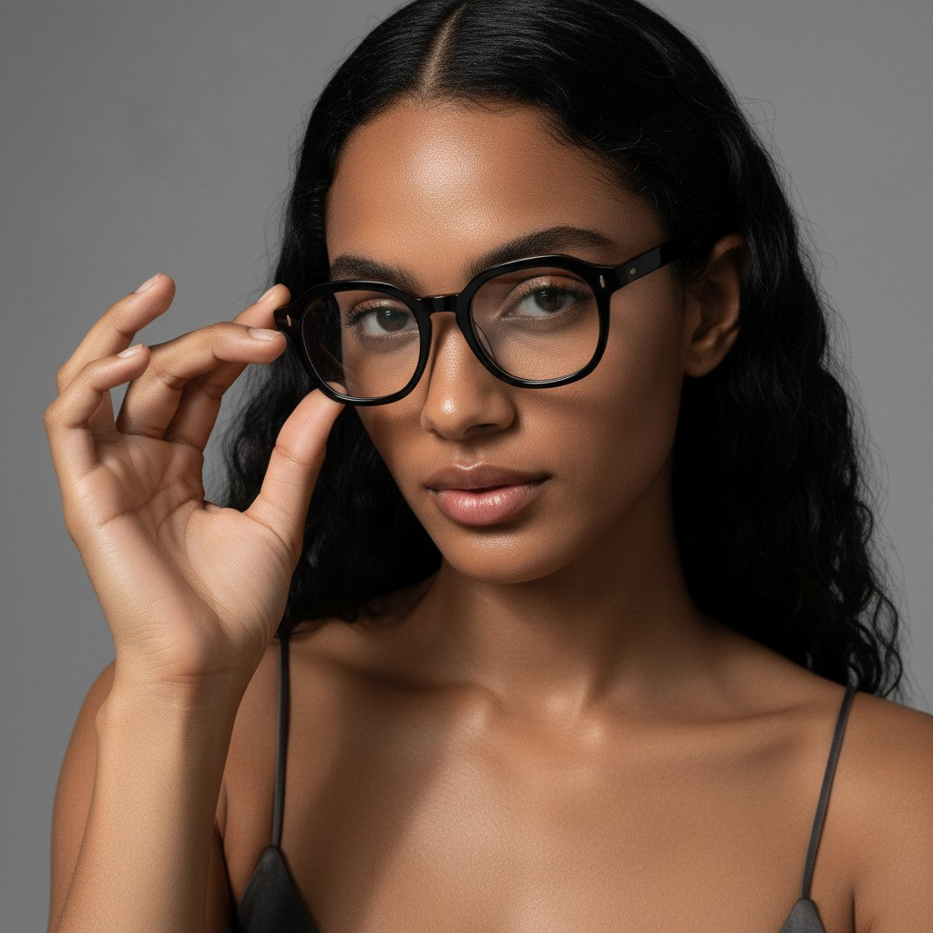 Focused 46mm Geometric Eyeglasses - Obsidian Black - NCMPRBL