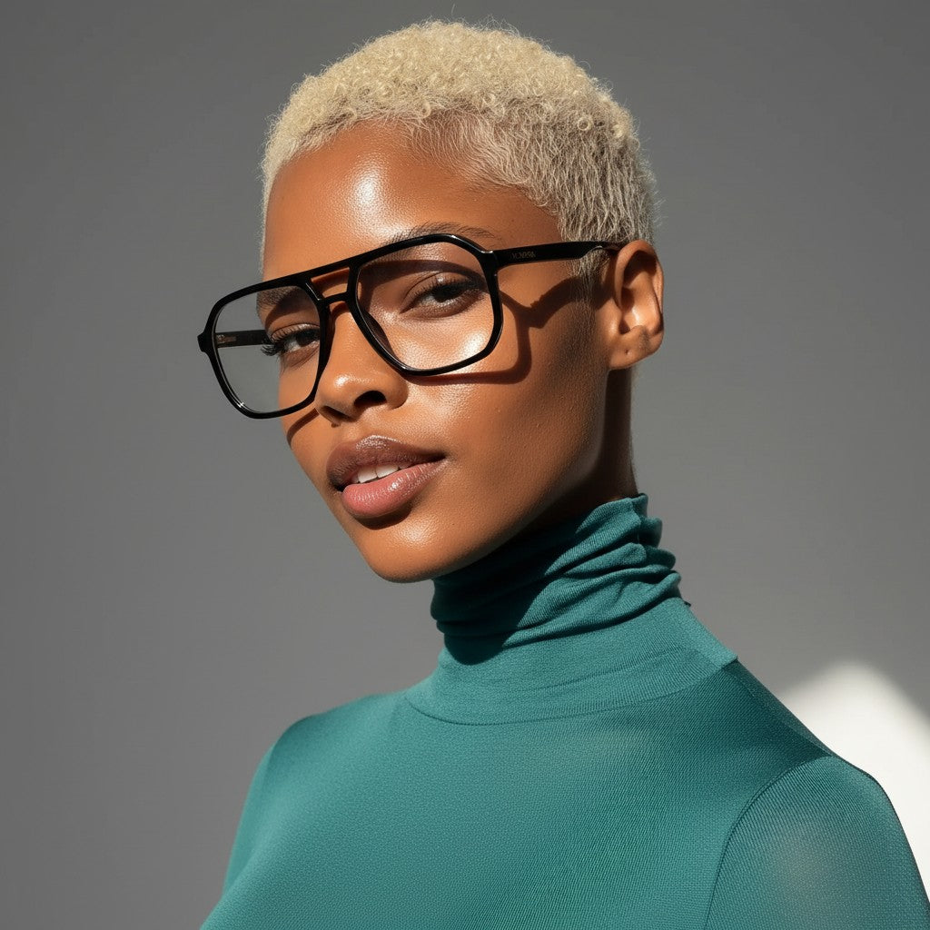 Onyx Flat Top Eyeglasses - Obsidian Black - NCMPRBL